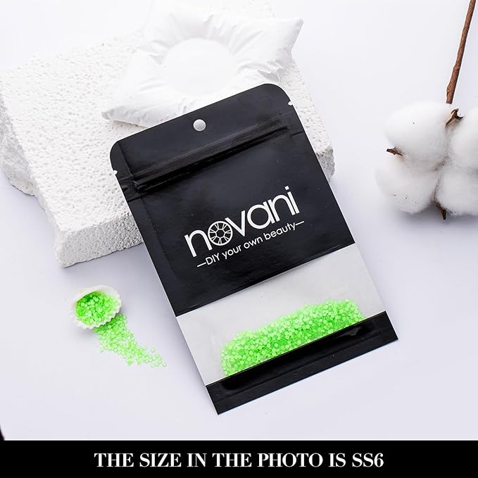 Novani 3000 Pieces Flatback Rhinestones Glass Round Gems Mocha Lt.Green Crystals for Nail Art DIY Crafts Clothes Shoes,SS6,1.9-2.0mm