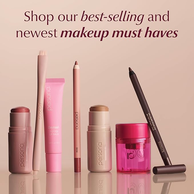 PERSONA Lip Liner Pencil | Creamy, Long-Wear Matte Pencil with Jojoba Oil | Hydrating & Easy to Apply | Shapes, Defines & Contours Lips | Vegan, Cruelty-Free, Paraben-Free | Made in USA, Rosewood