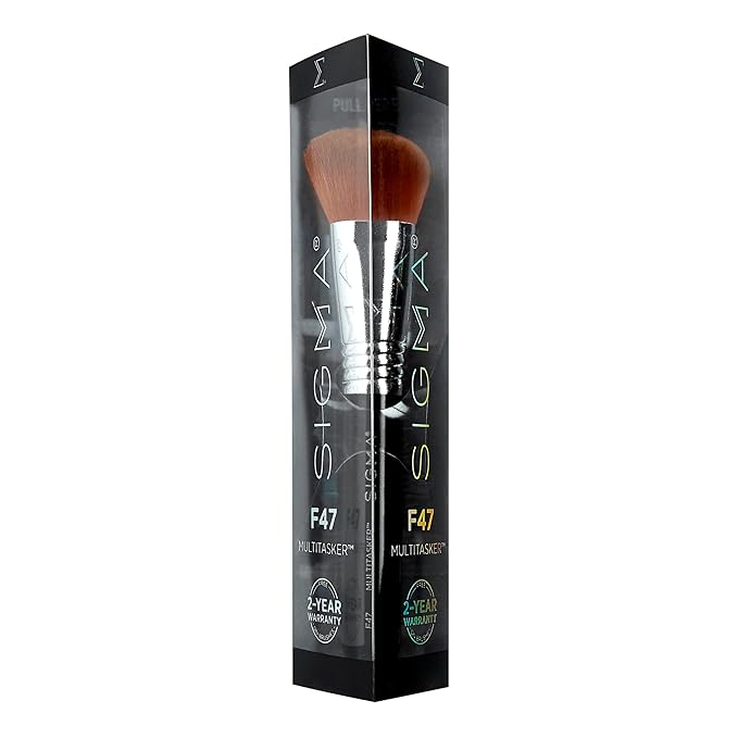 Sigma Beauty F47 Multitasker Makeup Brush – Multi-Use Face Makeup Brush for Blending, Contouring, & Buffing, Use with Foundation, Blush, Bronzer, Contour, or Highlighter (1 Brush)