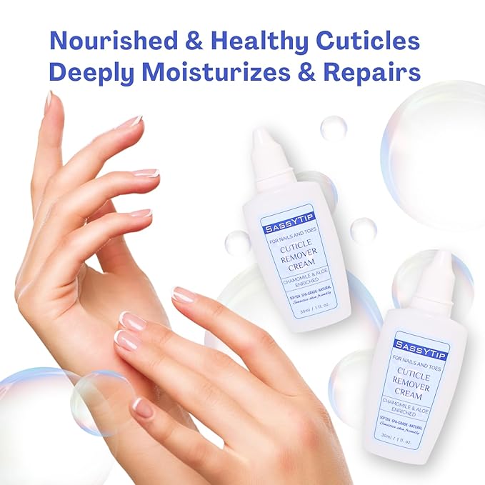 SASSYTIP Cuticle Care Duo: Cuticle Remover Gel & Ceramic Pusher Pen | Instant Dead Skin Removal & Deep Hydration | For Salon-Smooth Nails, Gel & Press-On Prep | 1 fl oz + 2ml Oil Pen (Purple&Gel)