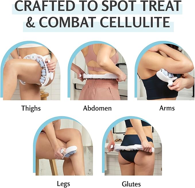 M3 Naturals Anti Cellulite Roller & Lymphatic Drainage Massager | Fascia Blaster for Contoured & Smoother Skin | Tool for Sore Arms, Legs, Stomach & Buttocks Multicolor