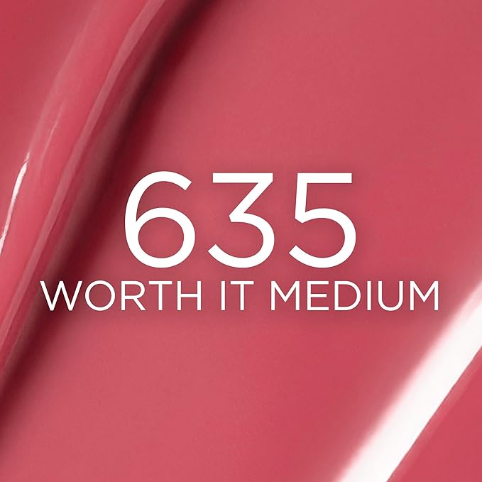 L'Oreal Paris Hyaluron Tint Lip Stain Serum, Long Lasting, Hydrating Lip Makeup Infused with Hyaluronic Acid, 635 Worth It Medium (Medium Berry Nude)