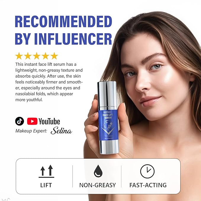 Instant Face Lift Serum,Face Lifting & Skin Tightening, Smooth Fine Lines, Pores and Deep Wrinkles, 1Fl Oz