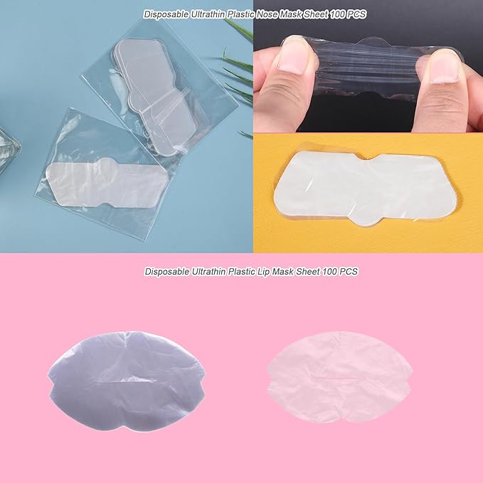GELMAY 500PCS Face Neck Eye Nose Lip Disposable Plastic Mask Sheet, Ultra-Thin Transparent Facial Masks Skincare Paper Film DIY Spa Wrapped Moisturizing Patch Prevent Evaporation