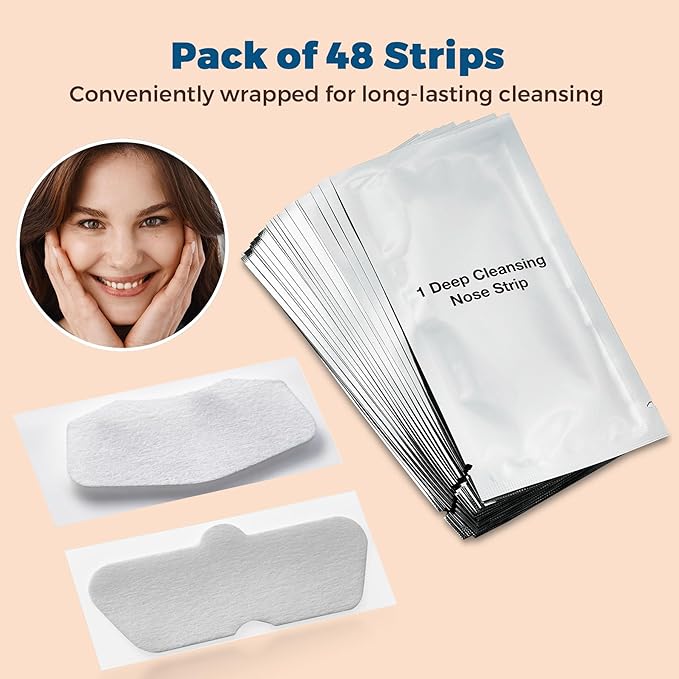 MEDca Deep Cleansing Blackhead Pore Strips - Pack of 48 Peel - Off Blackhead Remover and Pore Unclogging Strips for Nose and Face, Chin, Forehead & Healthier Looking Skin