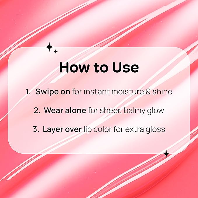 MIXIK 123 Lip Jelly, Sheer Glossy Lip Gloss with Vitamin 10 Complex & Nourishing Oils, Hydrating, Vegan, Cruelty-Free, Non-Sticky Jelly Lip Stain, 0.3 fl oz (9ml) (Peach Pink)