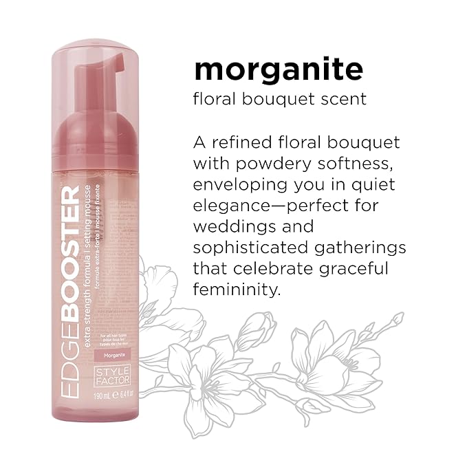 Style Factor EDGE BOOSTER Extra Strength Setting Mousse ā Frizz Control, Extra Volume, and Conditioning ā 6.4oz Morganite Mousse for Curly Hair