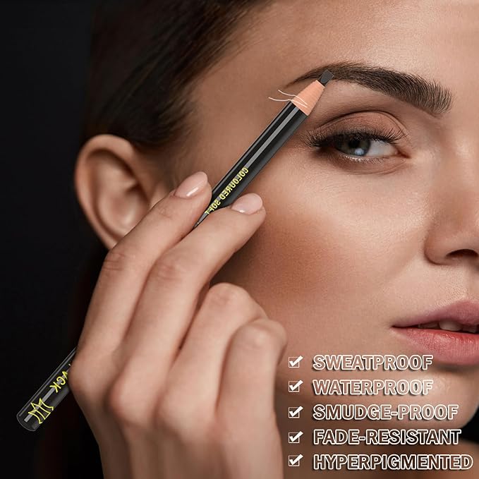 KAIQIKAIXI 6Pcs Multicolor Waterproof Eyebrow Pencils Makeup Set For Marking, Filling And Outlining, Tattoo Makeup And Microblading Supplies Kit-Hard Refills Are Easy To Color (Multicolor)