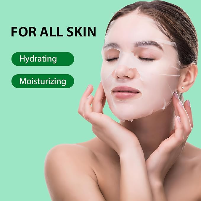 10 Sheets Face Masks Skincare for All Skin Types, Anti-Wrinkles Facial Sheet Masks for Women, Hydrating and Moisturizing Face Masks Suitable for Sensitive Skin, Bulk Facial Mask for Spa