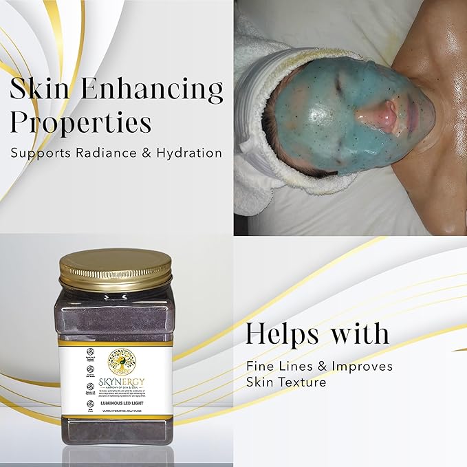 Luminous LED Light Jelly Mask - Professional Grade Hydro Glo Jelly face Masks for Hydration, Radiance, Glow, Suitable for All Skin Types, Vajafacial Jelly Mask | 12 Applications (30 Fl Oz)