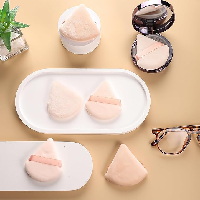 6 Pieces Triangle Powder Puff Soft Makeup Sponge Make Puff for Face Powder Cosmetic Foundation Sponge Makeup Tool Valentines Day Galentines Day Gifts for Women (Flesh)