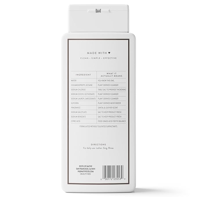 Native Santal & Leather Nourishing Body Wash 18 fl oz