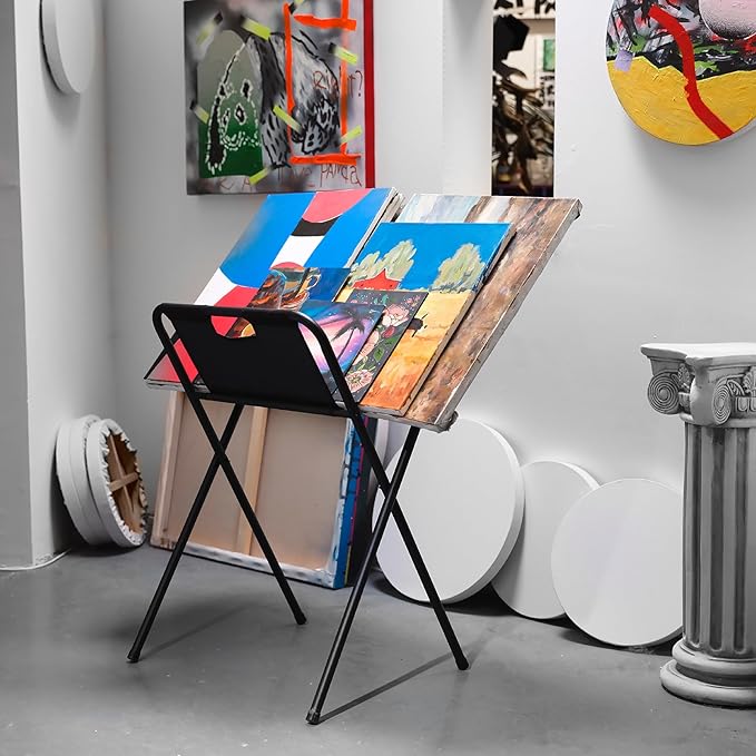 MEEDEN Canvas Art Print Rack: Folding Display and Drying Rack - Portable Art Storage Rack for Poster Stand Canvas Panels Artworks Artist Galleries - Medium