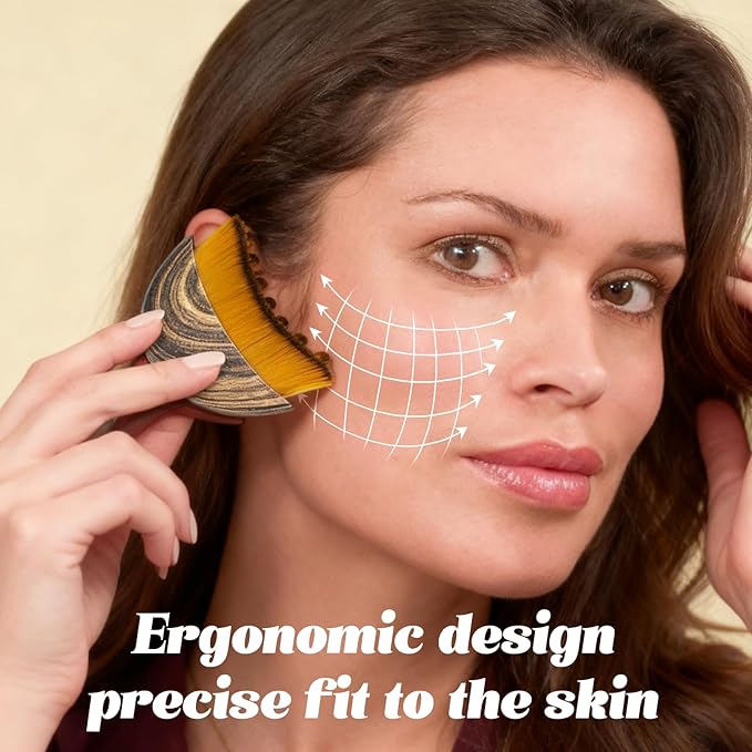 Lymphatic Contour Face Brush,New Upgrades Lymphatic Drainage Face Brush - Ergonomic Facial Massager for Contouring, Anti-Puffiness & Skin Tightening, Gentle for All Skin Types