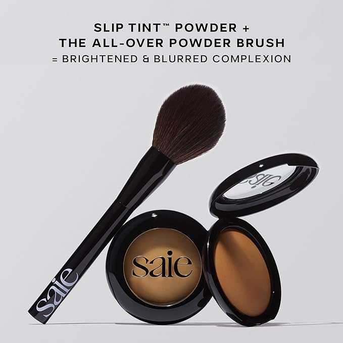 Saie Slip Tint Baked Setting Powder - Translucent Powder for Face Makeup with a Natural-Radiant Finish - Blurs, Brightens & Smooths Complexion - Translucent 1 - Very Light to Light (0.24 oz)