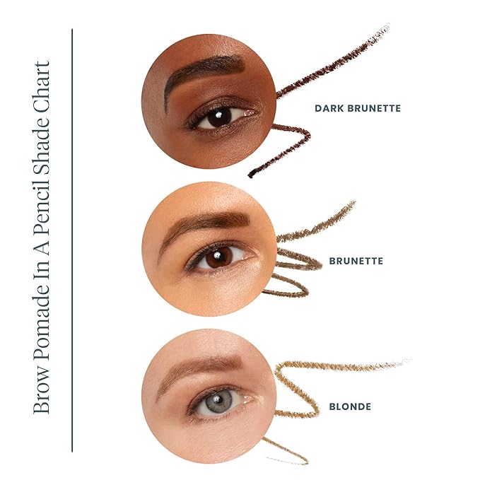WONDERSKIN Eyebrow Pencil - Sharpenable Brow Pencil For Natural Looking Brows, Brown Eye Makeup, Long Lasting Eyebrow Pomade (Dark Brunette)