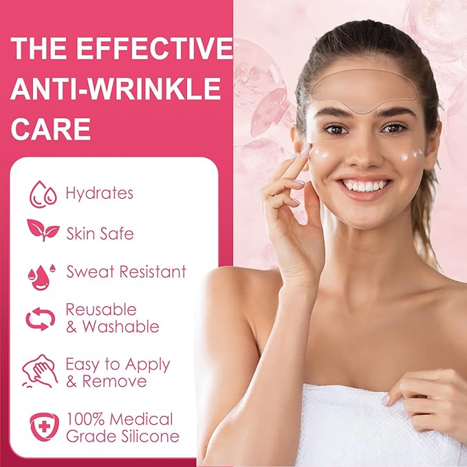 TEAWOO Reusable Forehead Wrinkle Patches | Forehead Wrinkles Treatment | Reusable Silicone Smoothing Pads for Brow Lift | Patches For Wrinkles | Non Invasive Reusable Wrinkle Smoothers | 4 Patches