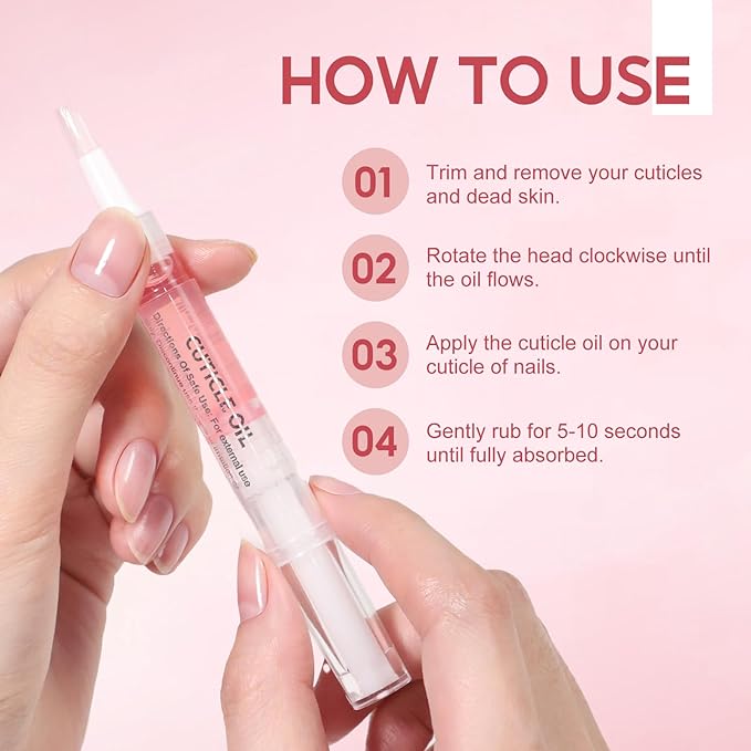 Peacecolor 16Pcs Cuticle Oil Pen for Nails Portable Nail Moist Nail Strengthener Nails Care Kit for Treatment Care Nail Softener and Strengthener