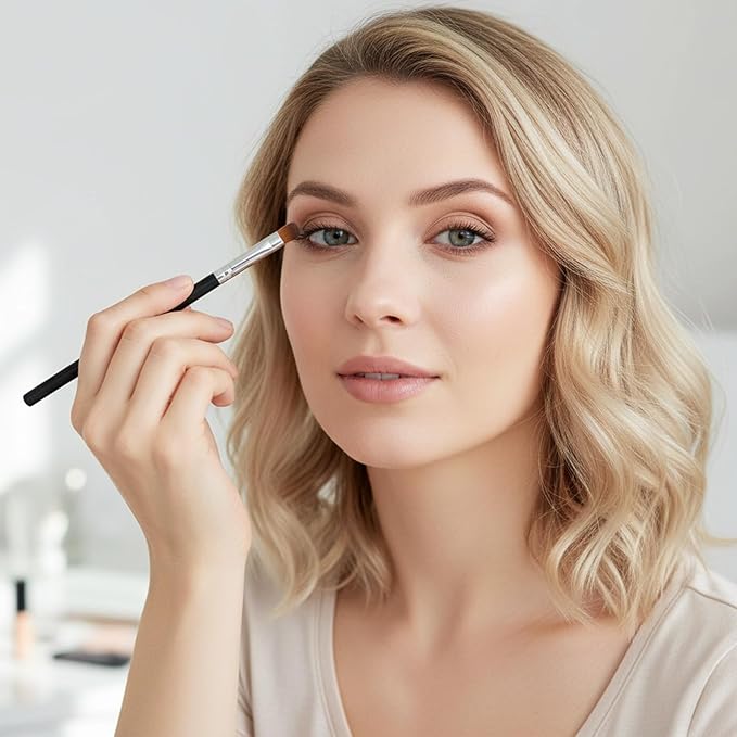 10 PCS Small Makeup Brushes, Eyeshadow Blending Concealer Brush Flat Concealer Brush Under Eye with Soft Synthetic Hairs, Portable Lipstick Eyebrow Foundation Brushes for Eyeshadow, Lipstick