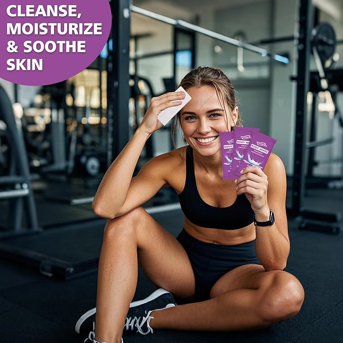 600 Pack Body Wipes Individually Wrapped(8" x 9.5"),Shower Wipe for Adults Bathing No Rinse,Personal Cleansing Wipes for Travel Gym,Bulk Deodorant for Homeless