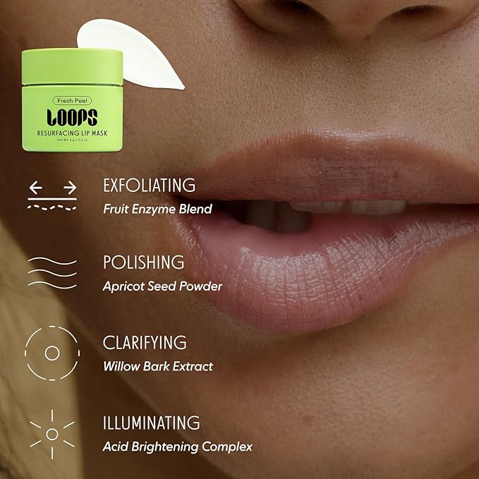 LOOPS Fresh Peel Mini Lip Mask - Gifts for Women, Stocking Stuffer