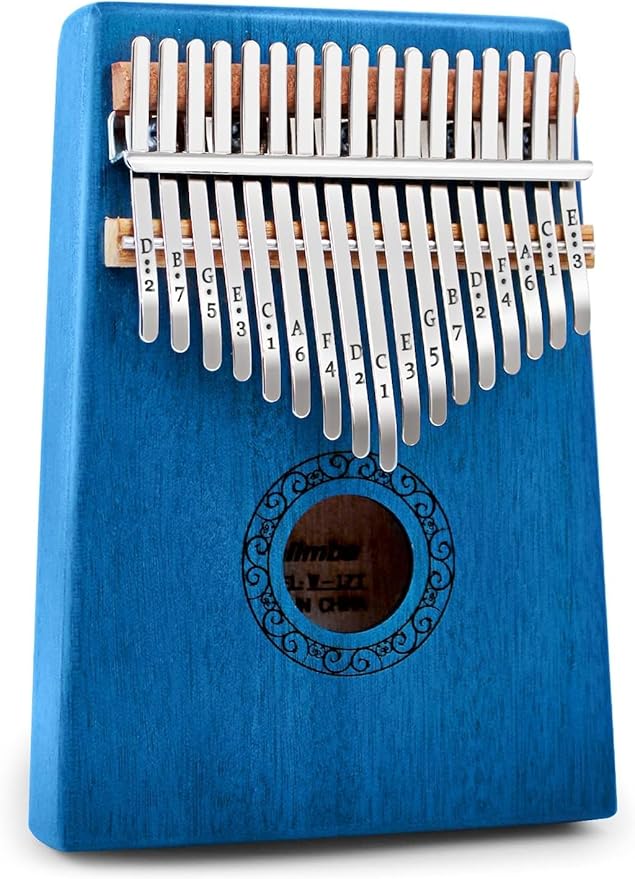 Kalimba Thumb Piano,YUNDIE Portable 17 Keys Mbira Finger Piano with Tune Hammer and Instruction, Musical Instruments Gift for Adult Beginners Professional(Blue)