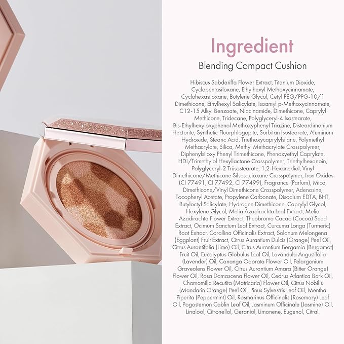 Blending Cushion 4-in-1 Korean Cushion Foundation with Italian Caviar, Collagen & Hyaluronic Acid - 12HR Long Lasting, Hydrating & Age-Defying Makeup Concealer 0.44 oz (#23 Natural Beige)