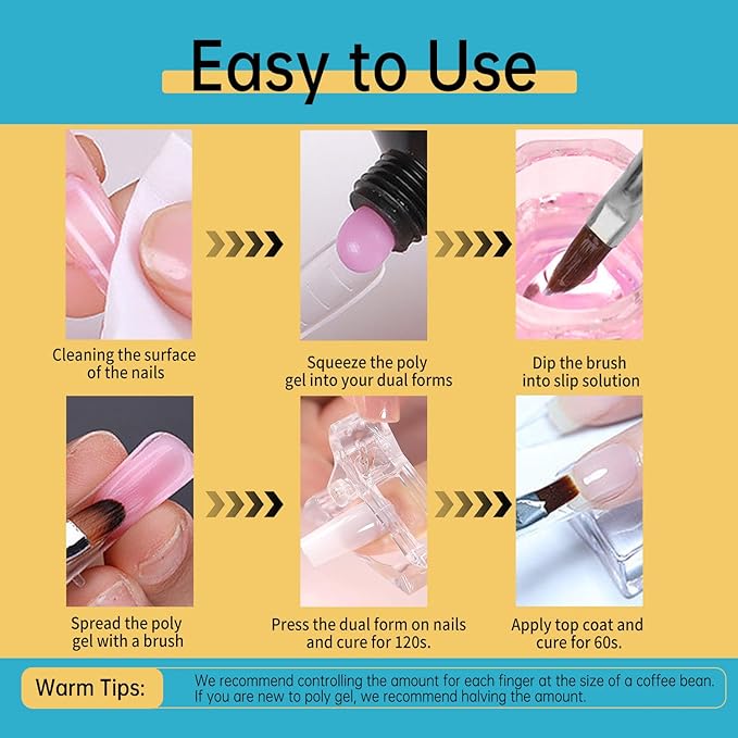 BEVINAS Slip Solution 4Fl.Oz Slip Solution Nail Extension Gel Liquid Slip Solution for Poly Gel Nails with Brush Spatula Glass Cup Nail Cleaning pads Gel Cleanser for Nails