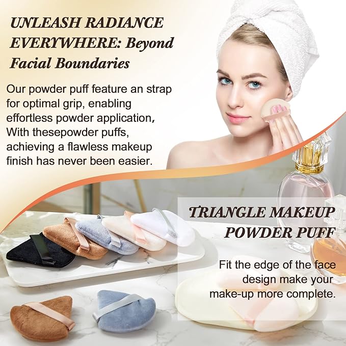 Skylety 120 Pieces Powder Puff Soft Triangle Makeup Puff Sponge Beauty Puff for Loose Powder Cosmetic Foundation Blender Dry Contouring Tools Women Thanksgiving Christmas Gift, 5 Colors (Dark Color)