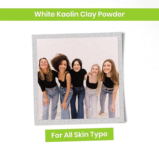 Soapeauty WHITE KAOLIN CLAY Powder | Cosmetic Grade 100% Natural | Facials, Face Mask, Soap Making, Bath Bomb | aka White Clay Powder, China Clay Powder | (8 OZ)