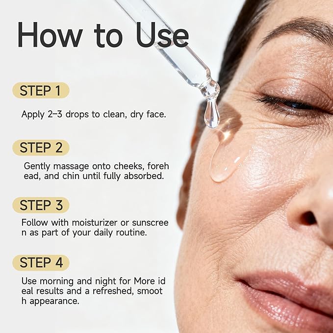 Stem Cell Serum for Face - Apple Stem Cell & Multi-Peptides - Instant Face Lift Serum Helps Reduce Fine Lines Appearance & the look of contours - Suitable for All Skin Types - 1 Fl Oz