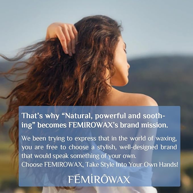 FEMIROWAX Wax Beads, 1lb Hard Wax Beans for Hair Removal Sensitive Skin with Chamomile Formula Waxing Beads for Full Body Brazilian Bikini Face Eyebrow at Home Wax Refill for Women Men