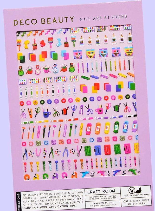 Deco Beauty Craft Room -Super Thin & Easy-to-Apply Nail Art with The Cutest Designs-Durable & Long-Lasting Nail Art Stickers and Decals for Women, for DIY at-Home Manicures & Salon-Quality Nails