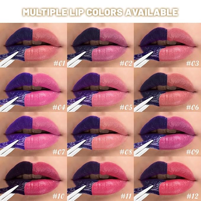 JUAAZIN Peel Off Lip Stain Tattoo with Tweezer - Peachy Rose Matte Lip Tint, Long Lasting Waterproof Transfer-Proof Lip Stain, Cruelty-Free Lip Masque for All Skin Types, Valentine's Day Gift 08#
