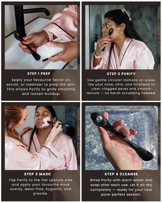 BLEND & SNAP Porify - Silicone Pore Cleanser Brush - Daily Skin Preparation for Skincare, Cleansing Scrubbing Tool, Face Mask Applicator, Gentle Exfoliation & Face Massager for Sensitive Skin