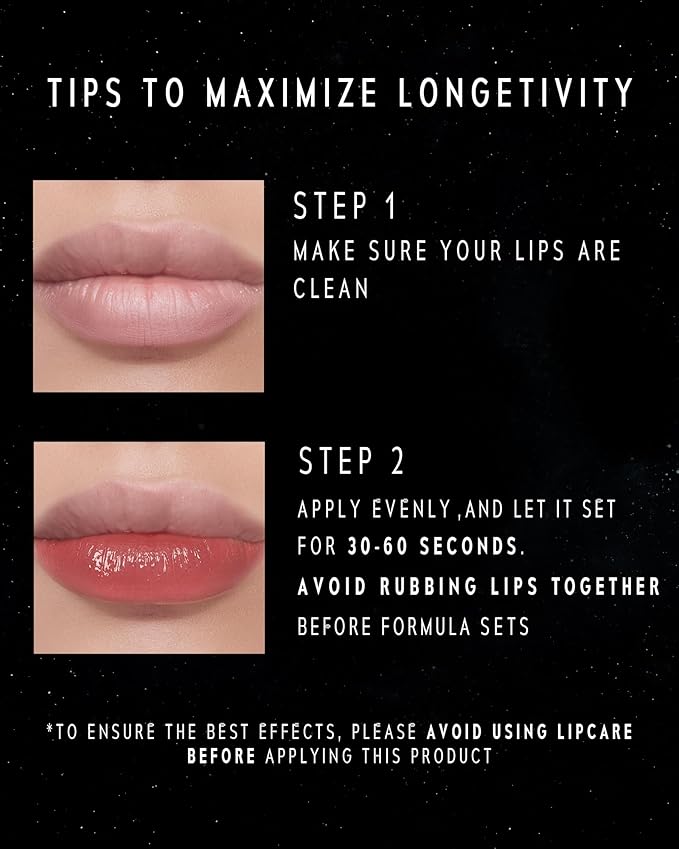 Stellar Dust Lip Stain 13 Berrion Waterproof Transfer-Proof Lip Gloss, Vibrant Berry Pink Tinted Glossy Finish, High-Pigment Vibrant, Hydrating Lightweight Long-Lasting Lip Makeup for Women