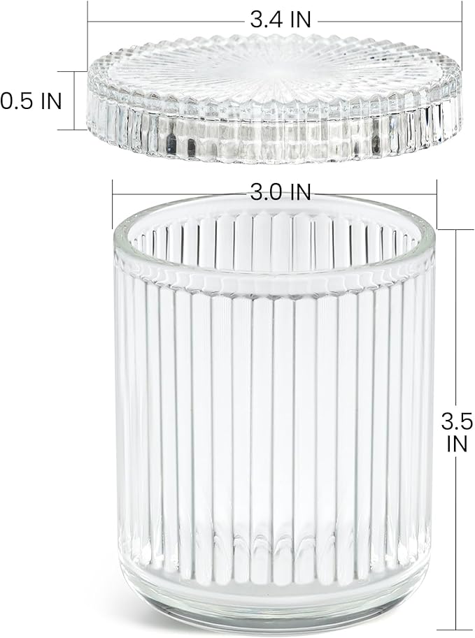 MKOSAB 2 Pack Glass Qtip Holder Dispenser - Bathroom Organizers and Storage, Clear Apothecary Jars Set, Bathroom Essentials Accessories Decor, Vanity Makeup Storage Organizer (Clear)