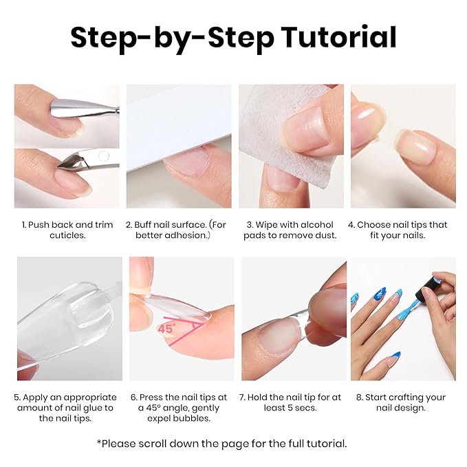 Beetles Super Strong Nail Glue for Press on Nails: 10ML 3Pcs Brush on Glue for Acrylic Nails, Nail Tips Quick Dry No Uv Light Needed