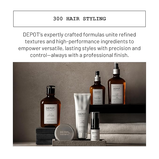 DEPOT No. 301 Matt Paste |Medium Hold Hair Styling Paste with Natural Waxes, Botanical Complex & Sunflower Oil | Matte Finish for Men | 2.5 oz.