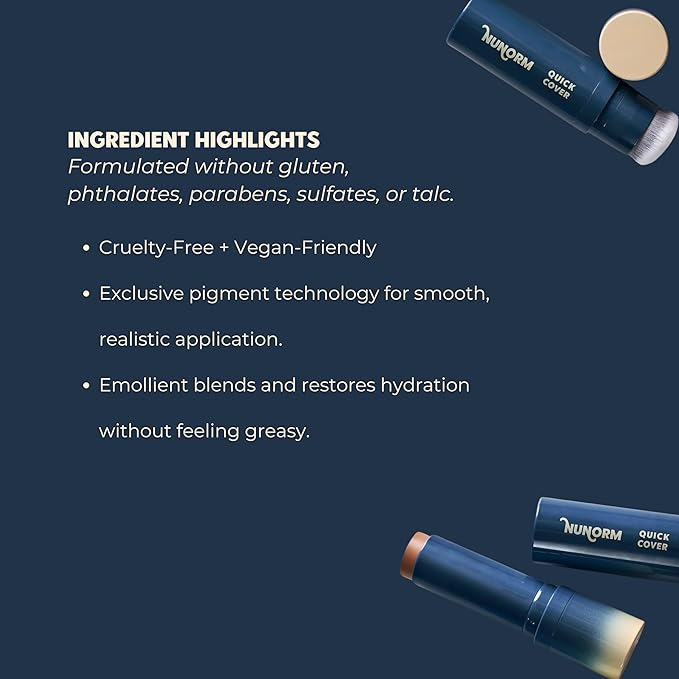 Foundation & Concealer Stick for Men - Full Buildable Cover for Dark Circles, Blemishes, Acne, Redness & Under Eyes - Face & Body Makeup Stick for All Skin Types - Non-Comedogenic 15-Beige