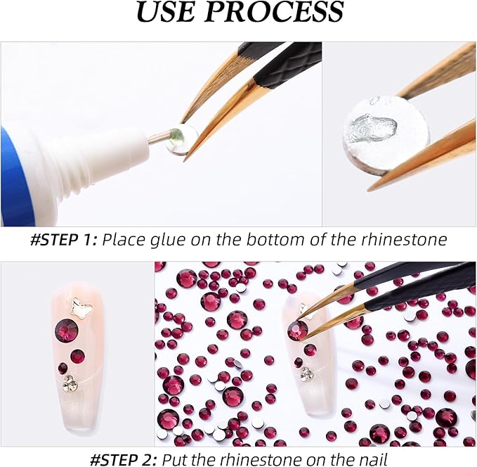 Meibite Purple Flatback Rhinestones, Glass Rhinestones for Nail Art and Craft, Glue Fix, Loose Crystal Gemstones(Purple, SS6, 1440pcs, 1.9-2.0mm)