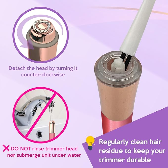 iMusthav Facial Hair Remover for Women – Painless 16mm Dual Ring Floating Head Blade, Portable, Electric Razor & Epilator for Flawless Face, Lips & Chin – with 18K Gold-Plated Head, 360° LED Light