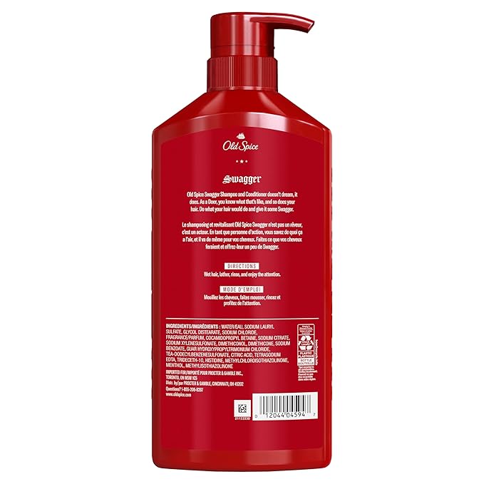 Old Spice Swagger 2-in-1 Shampoo and Conditioner Set for Men, Cedarwood Lime Scent, Healthier, Fuller, More Moisturized Looking Hair, Barbershop Quality, Remove Dirt & Oil, 21.9 Fl Oz