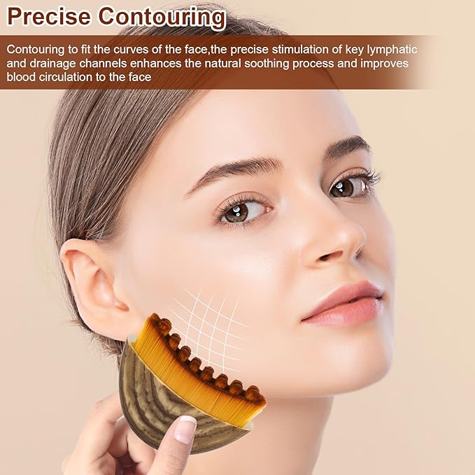 Lymphatic Contour Face Brush, Lymphatic Drainage Brush for Face, Ergonomically Designed to Fit The Skin Precisely and Relieve Fatigue (1PCS)