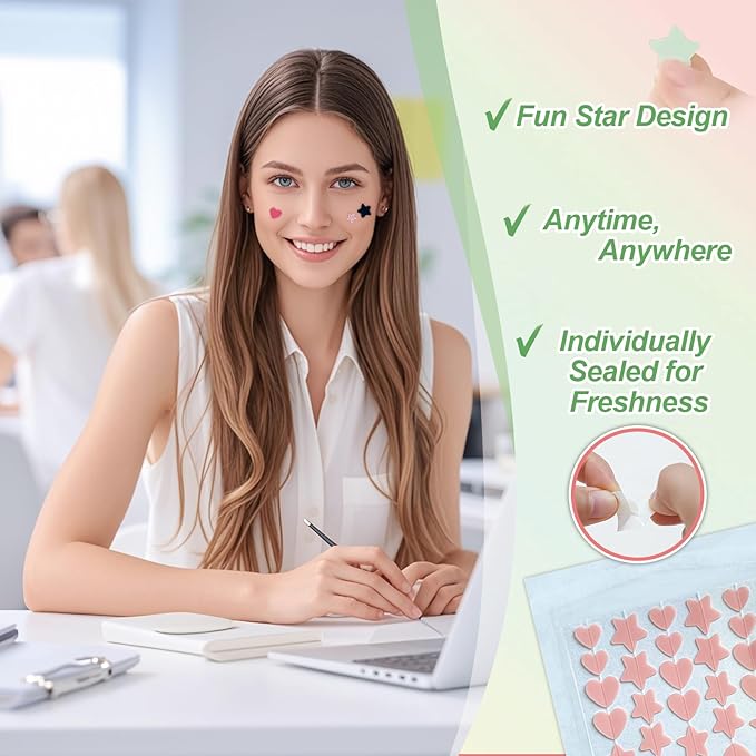 Pimple Patches for Face, Bright Shimmer Hydrocolloid Acne Patches, Zit Covers & Spot Stickers for Blemish Care with Tea Tree Oil, Salicylic Acid & Centella, 3 Sizes (10mm, 12mm, 14mm), 400 Count