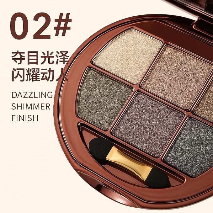 Shimmer Glitter Metallic Mini Eyeshadow Palette – 6-Color Neutral Cool-Tone Eye Shadow Kit, High Pigment Nude Smokey Eyeshadow, Long-Lasting Blendable Sparkle Eye Makeup Palette for Daily & Glam Looks