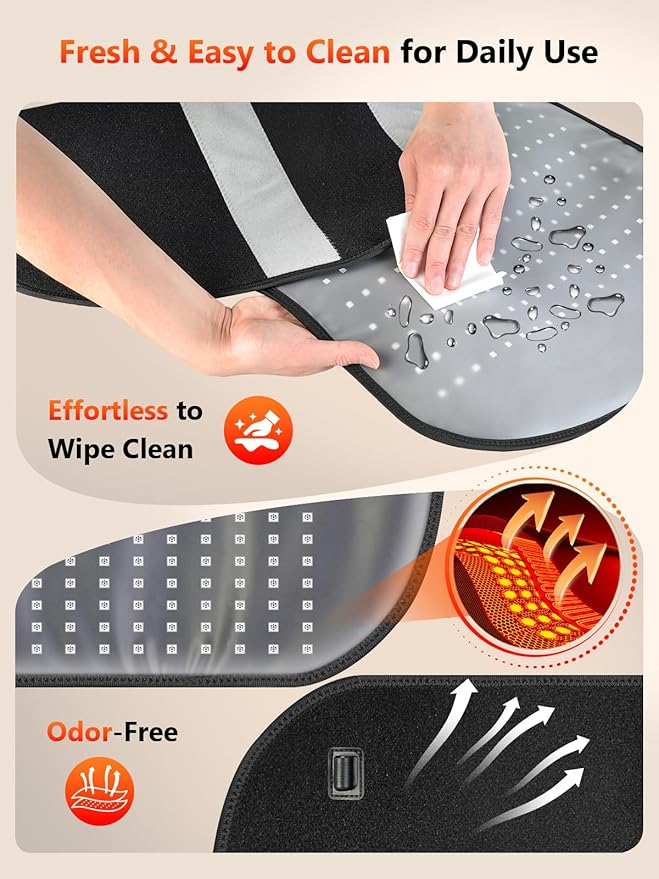HALIDODO 35.4'' x 17'' Red Light Therapy Mat for Body, 500 LEDs Tri-Chip Upgrade 660nm& 850nm Near Infrared Light Therapy Pad Wrap Belt Blanket for Body Back Waist Shoulder Knee Joint, 90Min Timer