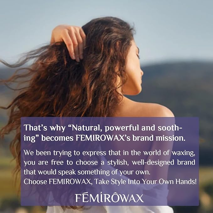 FEMIROWAX Wax Beads, 1lb Hard Wax Beans for Hair Removal Sensitive Skin with Lavender Formula Waxing Beads for Full Body Brazilian Bikini Face Eyebrow at Home Wax Refill for Women Men