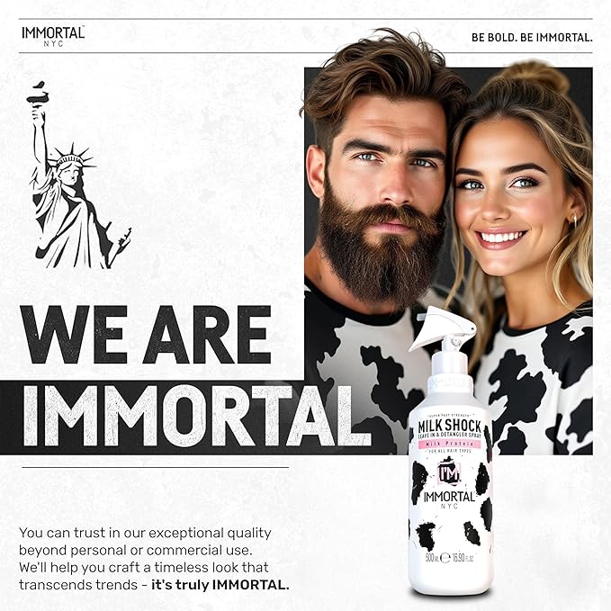 Immortal NYC Milk Shock, Leave-in Conditioner and Detangler Spray, Milk Protein, For All Hair Types