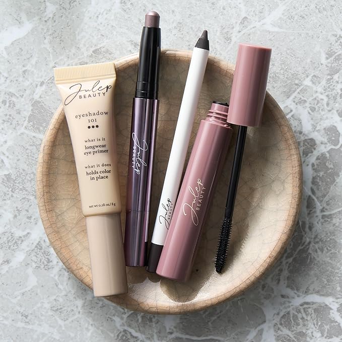 Julep Eyeshadow 101 Crème-to-Powder Waterproof Eyeshadow Stick Duo – Long-Lasting, Crease-Proof, Easy Apply with Built-in Smudger - Silver Moonlight Shimmer & Honey Gold Shimmer